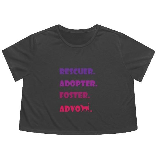 Rescue adopt, foster, advocat street cat volunteer Flowy Cropped Tees
