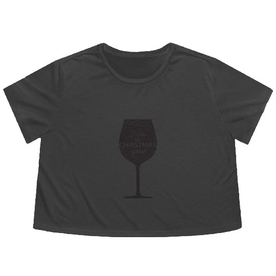 Christmas Drinking Wine, Beer, and Liquor Feelin' Flowy Cropped Tees
