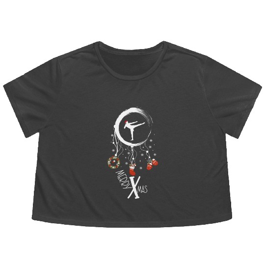 Winter dreamcatcher Christmas Karate Flowy Cropped Tees