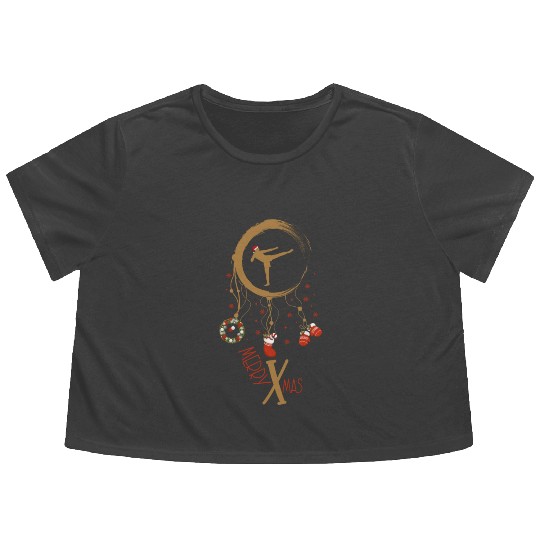 Winter dreamcatcher Christmas Karate Flowy Cropped Tees