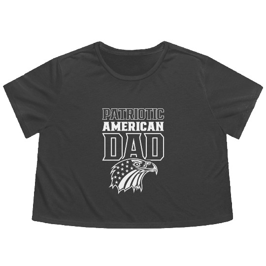 Patriotic American Dad Patriot US USA Flowy Cropped Tees