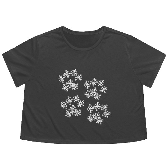 Snowflake Paw Prints Flowy Cropped Tees