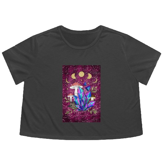 Hedgehog in dreamland - Format B Flowy Cropped Tees
