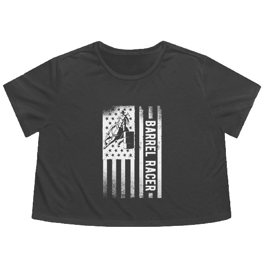 Barrel Racing Barrel Racer Flowy Cropped Tees