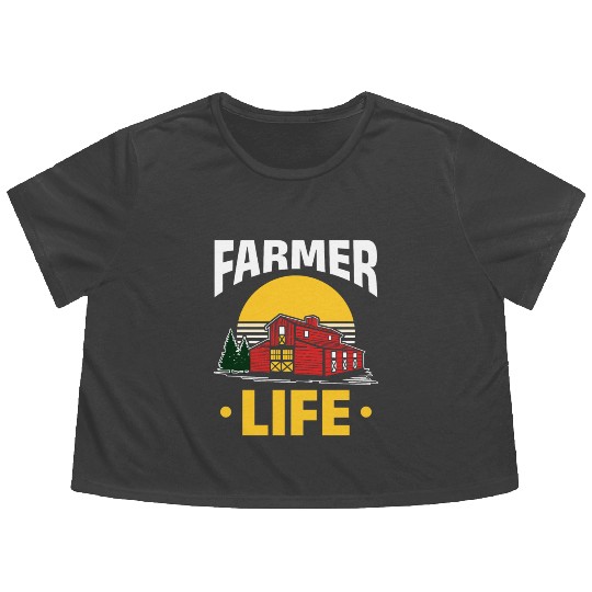 Agriculture Farmer Life Flowy Cropped Tees