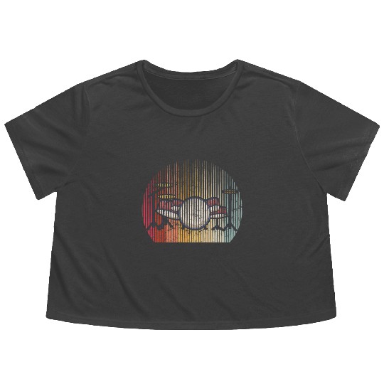 Drums Drummer Band Drumset Retro Percussion Drums Flowy Cropped Tees