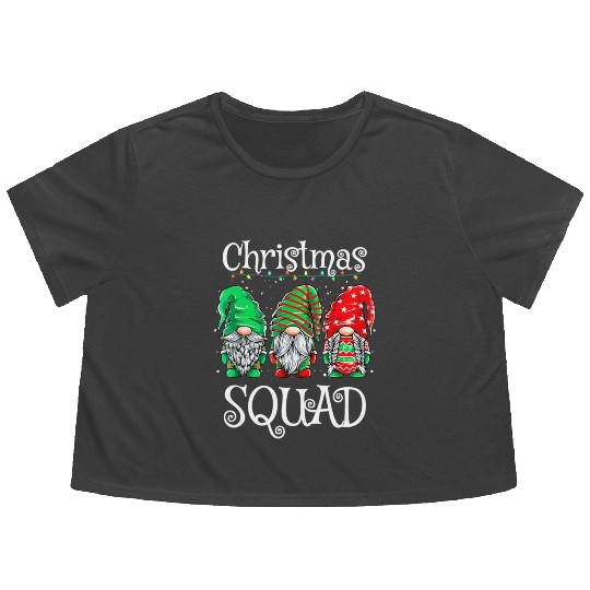 Christmas Squad Family Matching Gnomes Pjs Flowy Cropped Tees