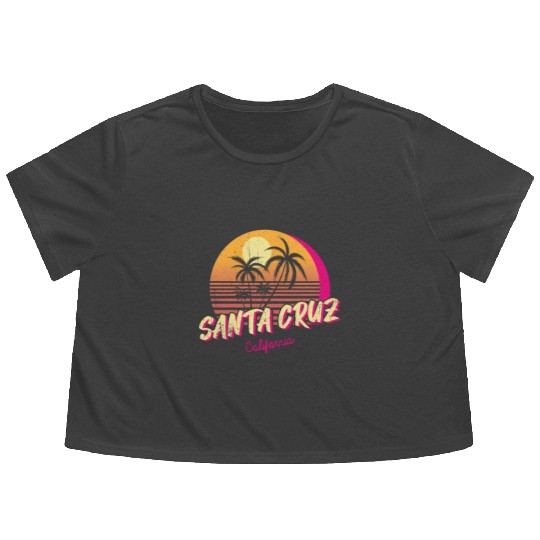 Retro Santa Cruz California Flowy Cropped Tees