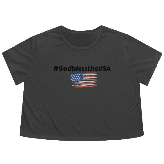 #GodblesstheUSA | Pro USA | America | Pro American Flowy Cropped Tees
