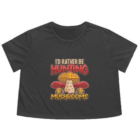 Morels Mushroom Picker Mushroom Farmer Mushroom Flowy Cropped Tees