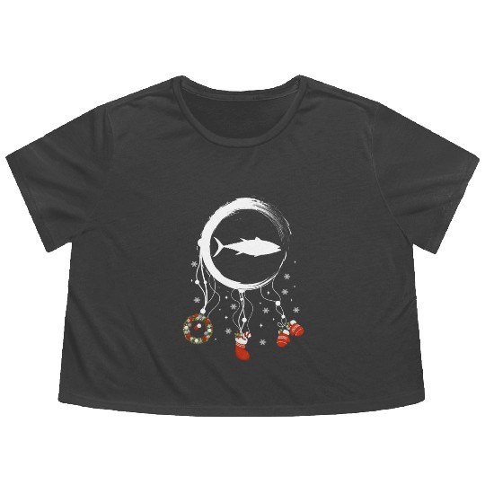 Winter dreamcatcher Christmas Tuna Flowy Cropped Tees