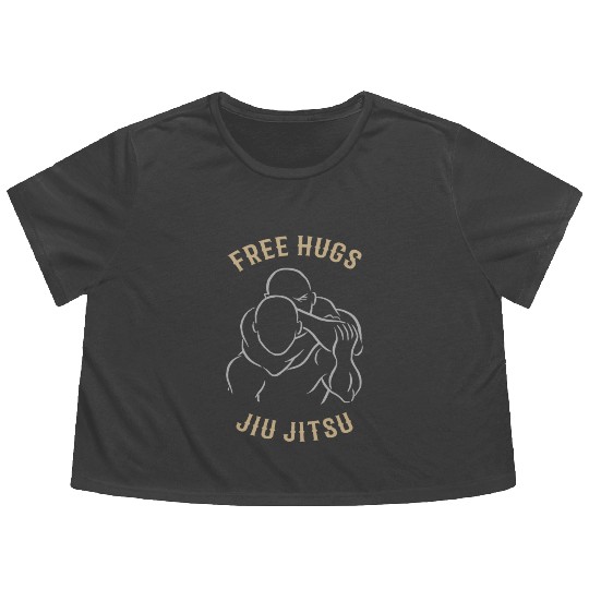 Jiu Jitsu Free Hugs Jujitsu Bjj Mma Flowy Cropped Tees
