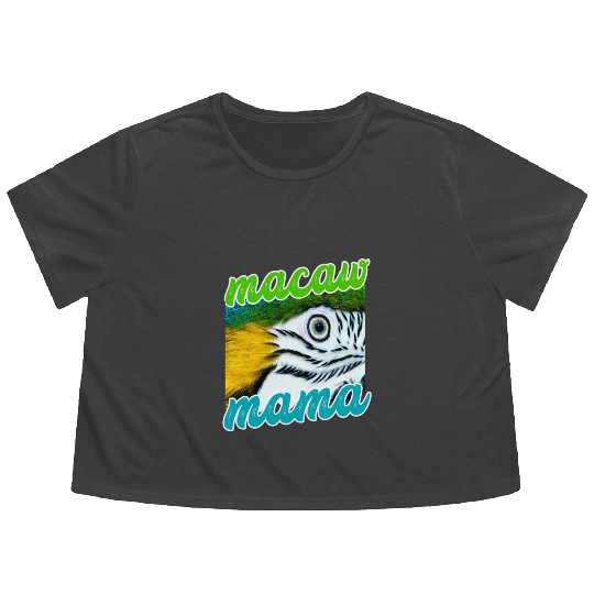 Blue And Yellow Macaw - Parrot Flowy Cropped Tees