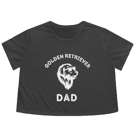 golden retriever dad, dog Flowy Cropped Tees