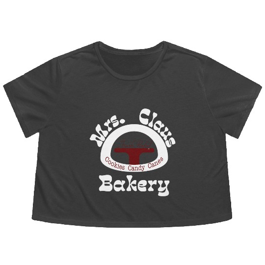 Christmas Flowy Cropped Tees, Mrs. Claus Bakery Flowy Cropped Tees,
