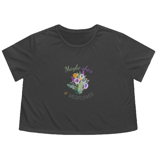 Maybe She s a Wildflower Cute Wildflower Flowy Cropped Tees