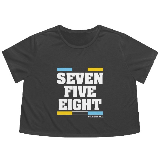 Seven Five Eight (Black) Flowy Cropped Tees