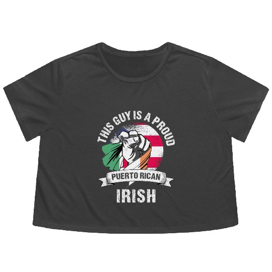 Puerto Rico Flag Ireland Grown Men Boys Guy Flowy Cropped Tees