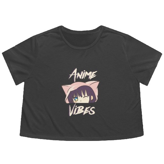 Anime Girl Maga Eyes Anime Vibes Japanese Anime Flowy Cropped Tees