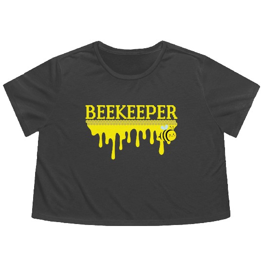 Bee Keeper Beekeeper, Funny Bee Hive Honey Lover Flowy Cropped Tees