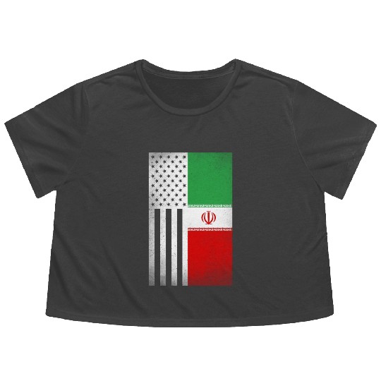 Iran Design for proud Iranian Americans Flowy Cropped Tees