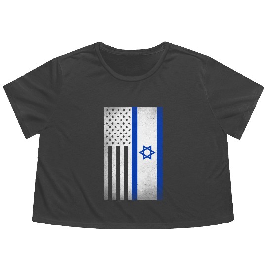Israel Design for proud Israeli Americans Flowy Cropped Tees