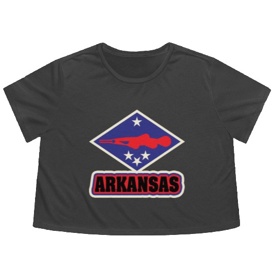 US States ARKANSAS Flowy Cropped Tees