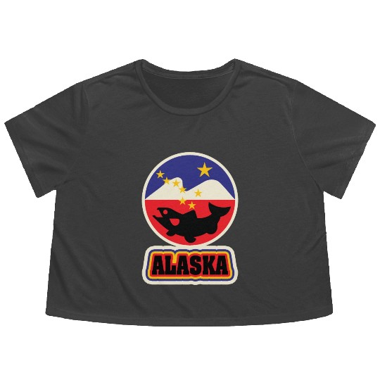 US States ALASKA Flowy Cropped Tees
