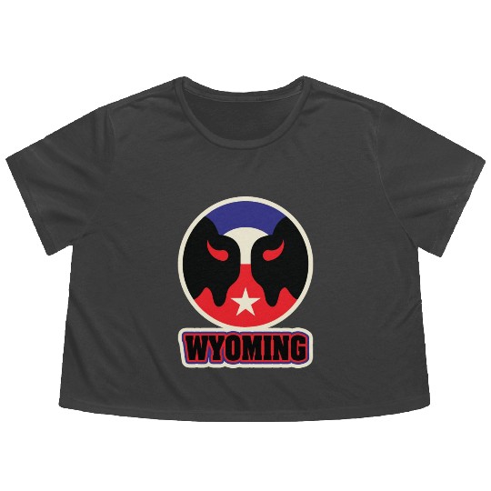 US States WYOMING Flowy Cropped Tees