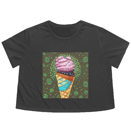 ice cream Flowy Cropped Tees