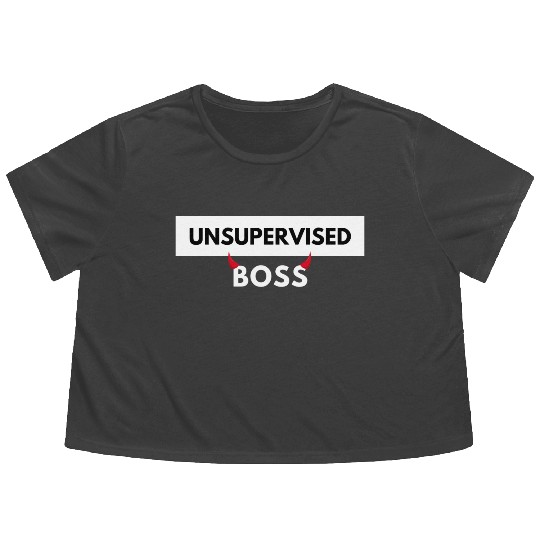 UNSUPERVISED BOSS FUNNY CUTE DESIGN Flowy Cropped Tees