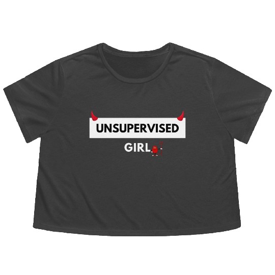UNSUPERVISED GIRL FUNNY CUTE DESIGN Flowy Cropped Tees