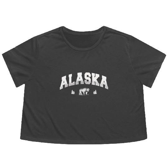 Alaska Gift Children Men's Women USA Nature Ice Flowy Cropped Tees