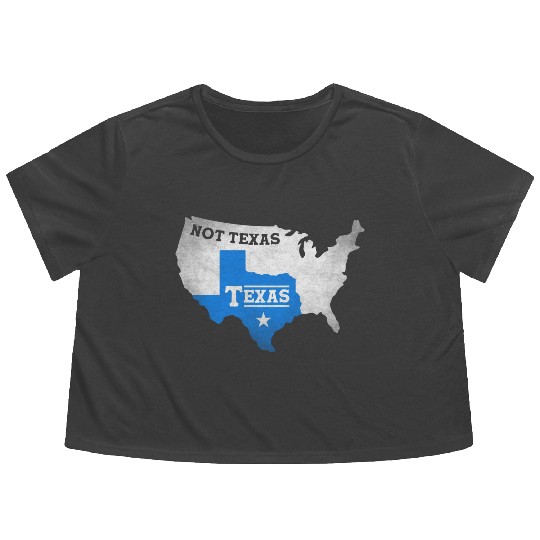 Big Texas Design for proud Texans Flowy Cropped Tees