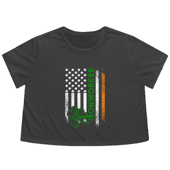 Im An Irish Ironworker Ironworker Flowy Cropped Tees