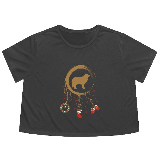 dog dreamcatcher Christmas Great Pyrenees Flowy Cropped Tees