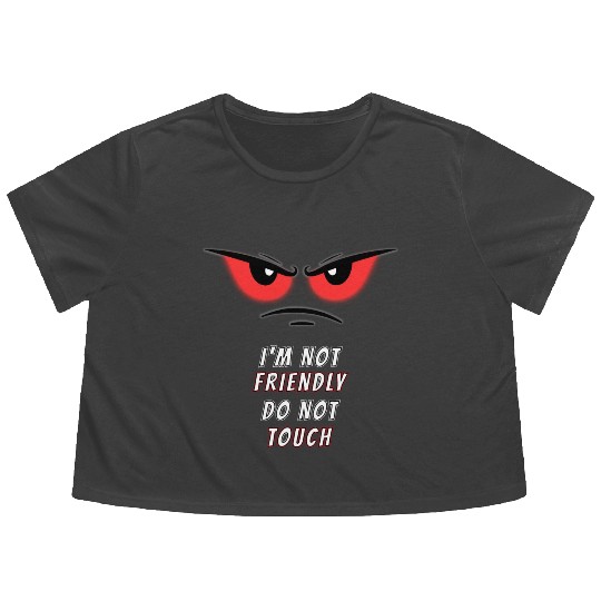 I'm not Friendly Do Not Touch, Funny memes Flowy Cropped Tees
