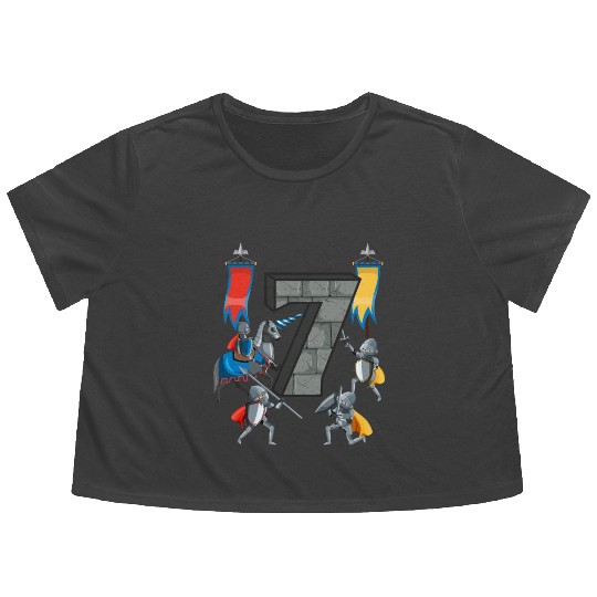 Medieval Knights Middle Ages History Castle 7th Flowy Cropped Tees