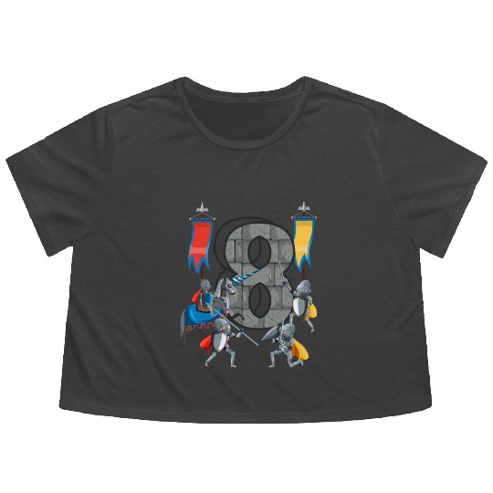 Medieval Knights Middle Ages History Castle 8th Flowy Cropped Tees