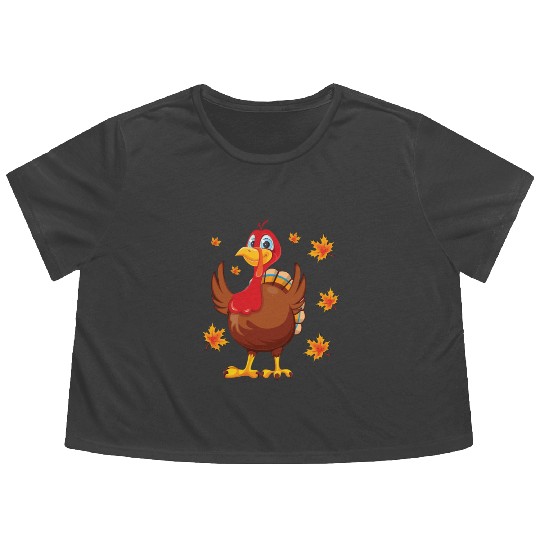 turkey body costume Thanksgiving Day fall autumn Flowy Cropped Tees