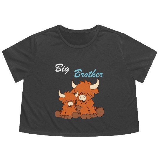 Highland Cattle - Big Brother Flowy Cropped Tees