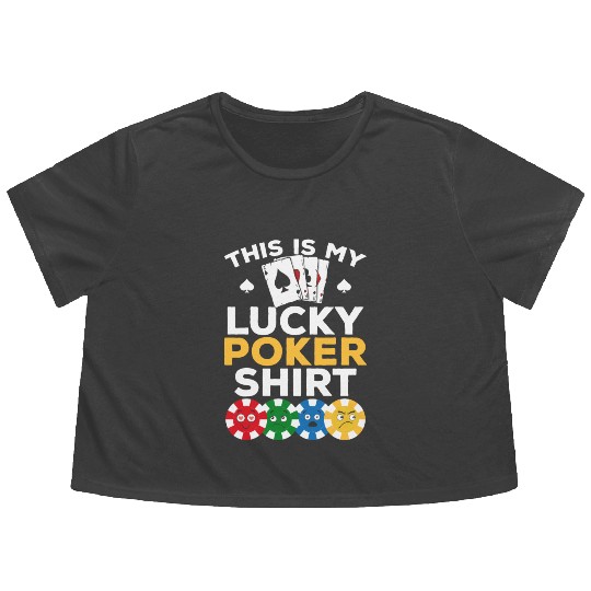 Poker Player - This Is My Lucky Poker Flowy Cropped Tees - Poke