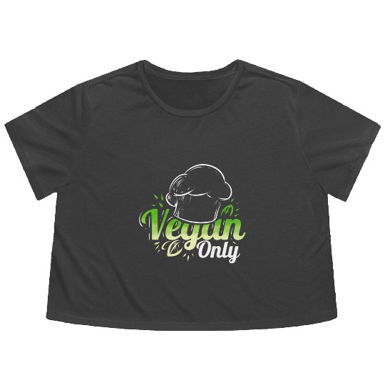 Chefs Hat Cooking Only Veggies For Vegetarian And Flowy Cropped Tees