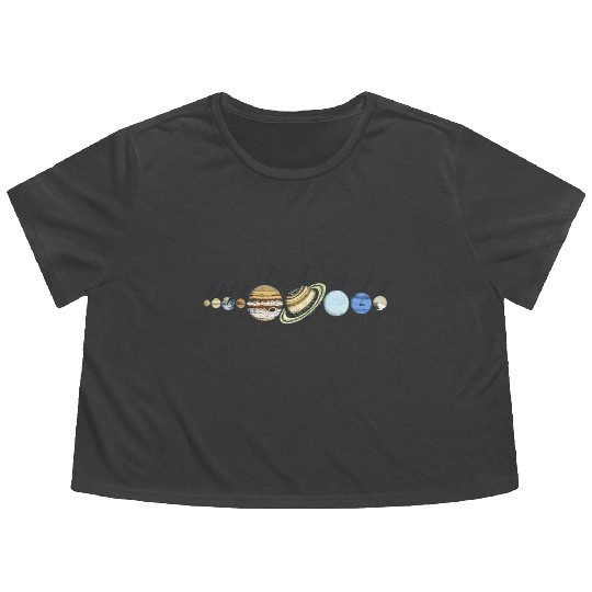 Solar System Astrophysic Planets, Solar System Flowy Cropped Tees