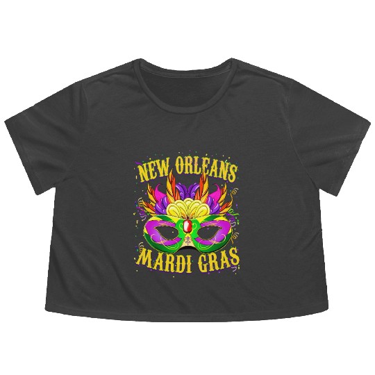 New Orleans Mardi Gras Carnival Flowy Cropped Tees
