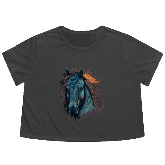 Pony Face Flowy Cropped Tees