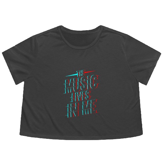 The Music Lives In Me Karaoke Singer Voice Coach Flowy Cropped Tees