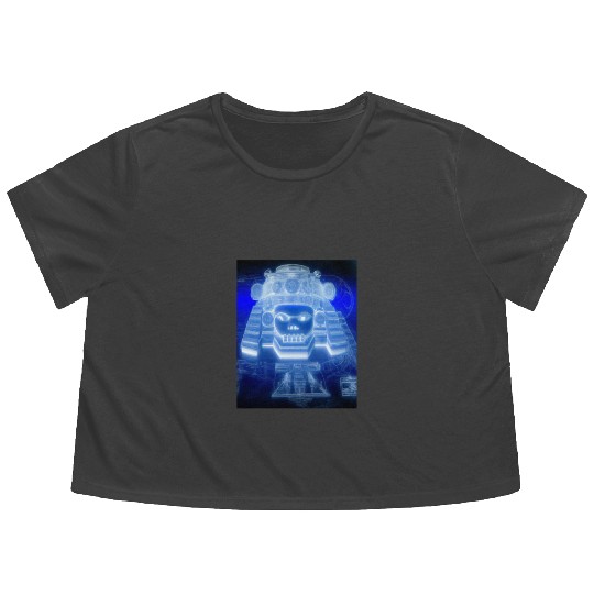 Maya Blueprints Inca Mask Drawing Ancient Flowy Cropped Tees