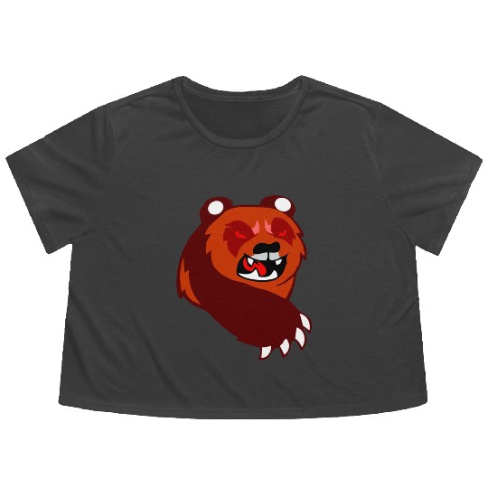 angry panda Flowy Cropped Tees