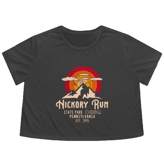 Hickory Run state park Pennsylvania retro camping Flowy Cropped Tees